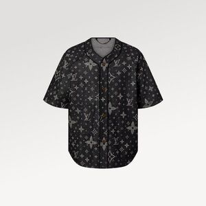 Louis Vuitton Black and Gray Monogram Jersey Shirt SIZE XL US